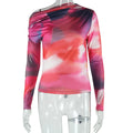 Fashion style insexport women's clothingfashionprintingtops oblique shoulder long sleeves street pullovereasiest for matcht-shirt one piece dropshipping