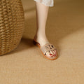 2025 summer new women's flip-flops: trendy & unique flat sandals with low heel and round toe
