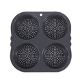 Food-grade 4-cavity silicone burger bun mold - perfect for home ovens and air fryers