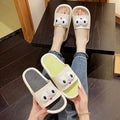 2024new arrival women's slippers with shit feeling, popular ins home cartoon big-eyed bird thick-soled grids one-line slippers for women