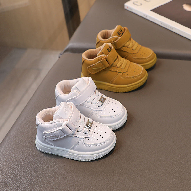 Spring & fallnew arrivalkids sneakers boys high-top sneakers girls white shoes k-stylefashion kids basketball shoes
