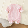 Baby spring clothes baby girl long sleeves jumpsuit one year old full month princess haki spring & fall outing clothes hug clothes trendy