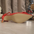 Women's high heels red rose embellished stiletto pointed toe fashion casual sexy shoes