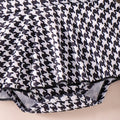 Children's clothingfall and winter style infant and toddler pit strip long sleeves double-layer flying sleeves and houndstooth skirt