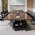 Modern minimalist conference table set - long table, chairs, and desk combination for meetings, negotiations, and employee training
