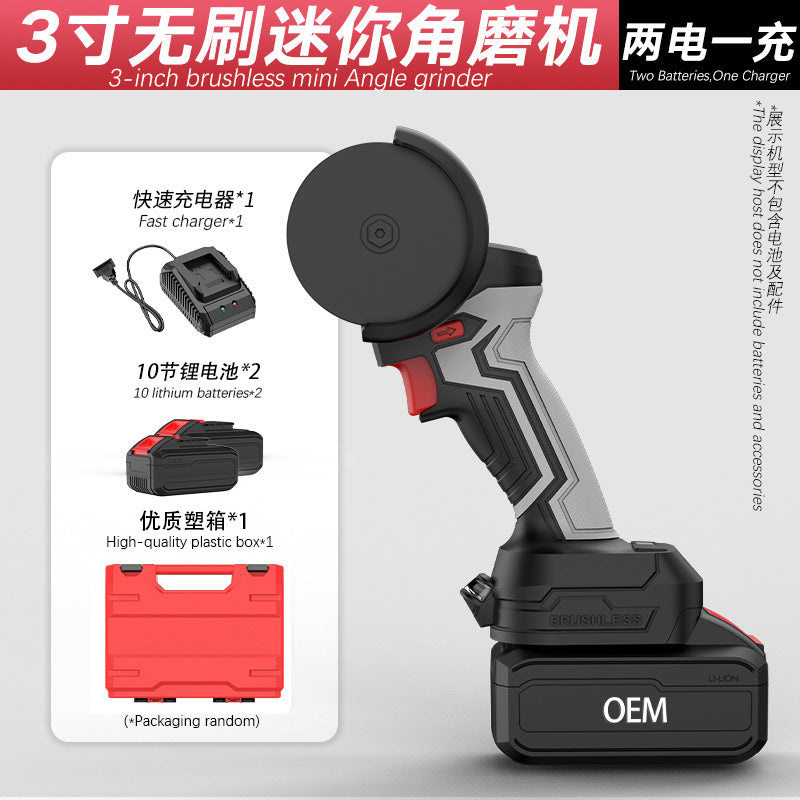 personalized nanwei brushless lithium battery 3inch mini angle grinder high-speed drilling portable handheld seam clearing small eagle saw