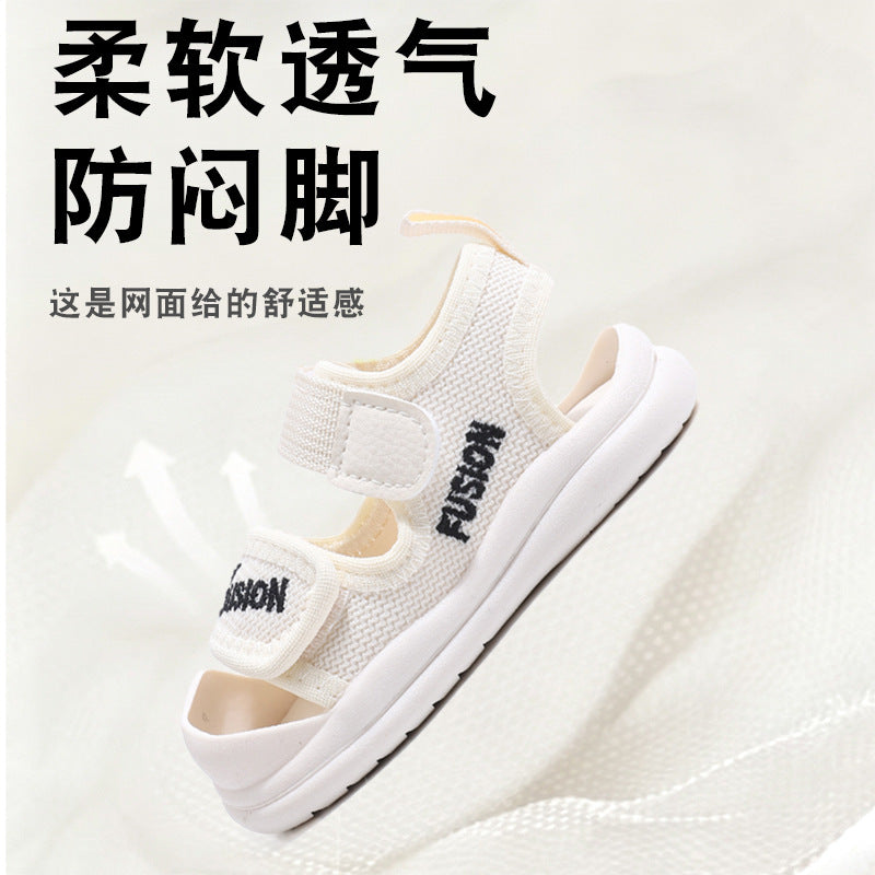 Lightweight and stable baby sandals - summer anti-slip soft sole infant shoes with closed toe - first walker sandals for boys and girls - beach shoes for ages 1-3