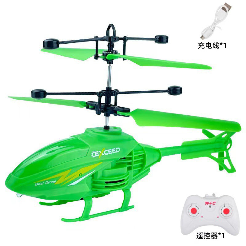 Remote control hovering helicopter with lights - durable, rechargeable airplane for stalls & cross-border sales