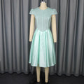 Summer new round neck rose jacquard bridesmaid dress bow tie elegant party dress