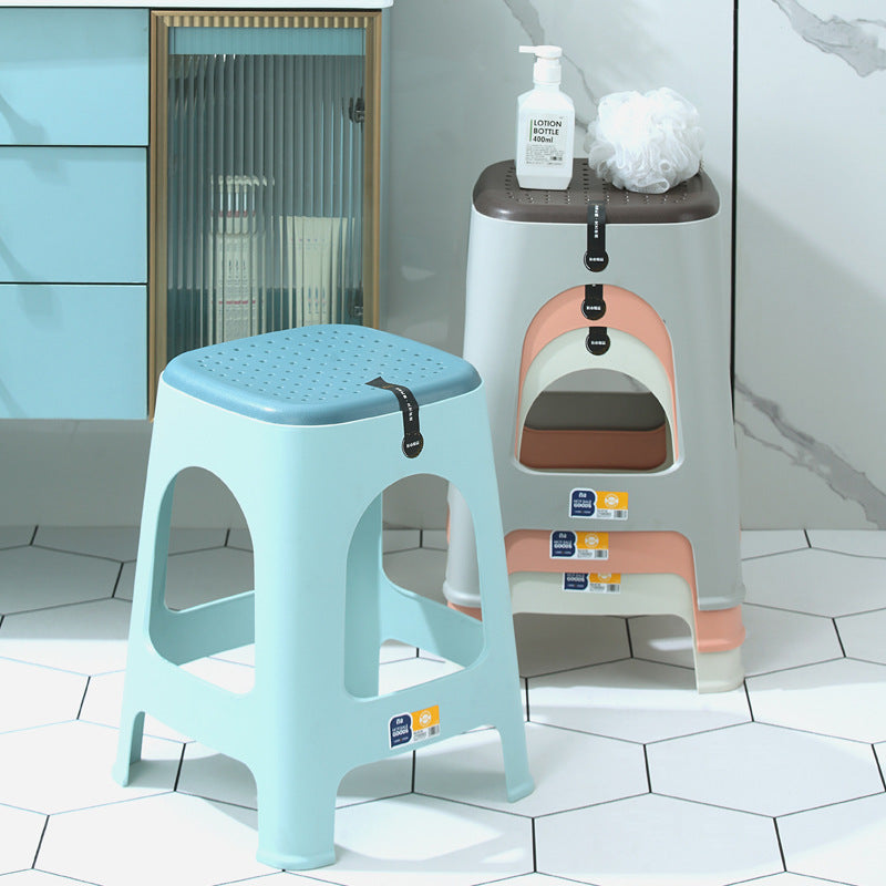 European style fashionthickened plastic stool cut out style bath stool stackable four-color high stool adult home cooked rubber stool