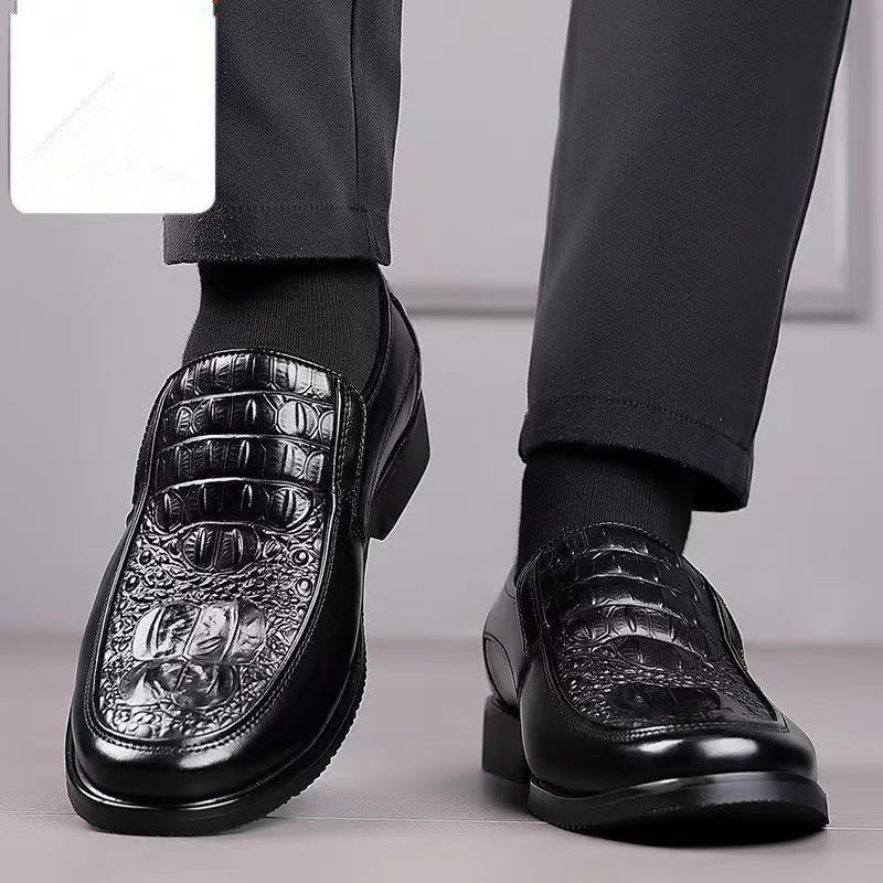Spring new arrivals: soft leather, soft sole, round toe, breathable, trendy casual leather shoes - business formal, fashionable british style, trendy men's shoes