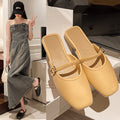 Baotou slippers women's non-slip sandals outwear office lazy one-leg half slippers breathable k-style flats