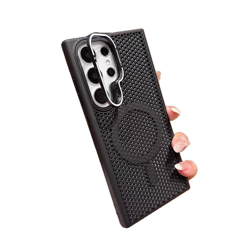 Samsung s26 ultra case: magnetic, honeycomb breathable, anti-drop, with lens protection and integrated stand