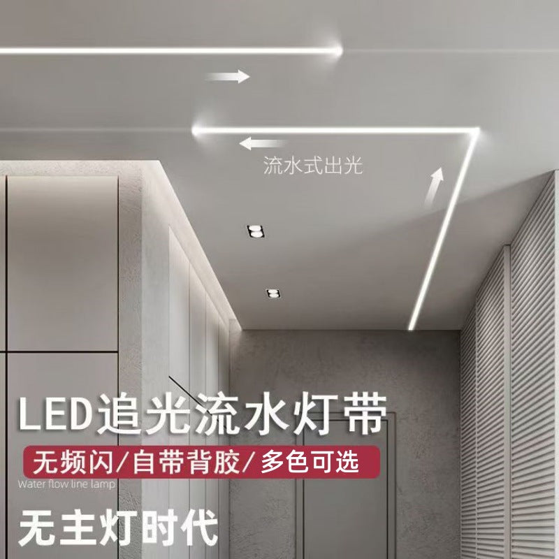 Led chasing light running water lamp with 24vfor home wedding popular corridor living room ceiling meteor shower lamp with marquee lamp