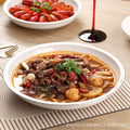 Wholesale gold-rimmed ceramic large plate deep plate thickened oven mitt soup plate boiled fish hair bloodwang for home vegetable plate large round plate