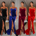 C6712 cross-border   fashion women's sexy sequin patchwork wrap dress