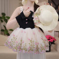 Girls' summer dress  new princess dress butterfly embroidery mesh skirt stylish children's dress summer trendy