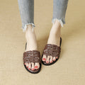 Summer women's fashion sandals - versatile slip-ons, flat heel, round toe, perfect for outdoor wear