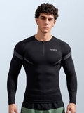 export custom seamless jacquard athletic short-sleeve men's quick-dry fitness training stretch slim-fit crew neck t-shirt for summer