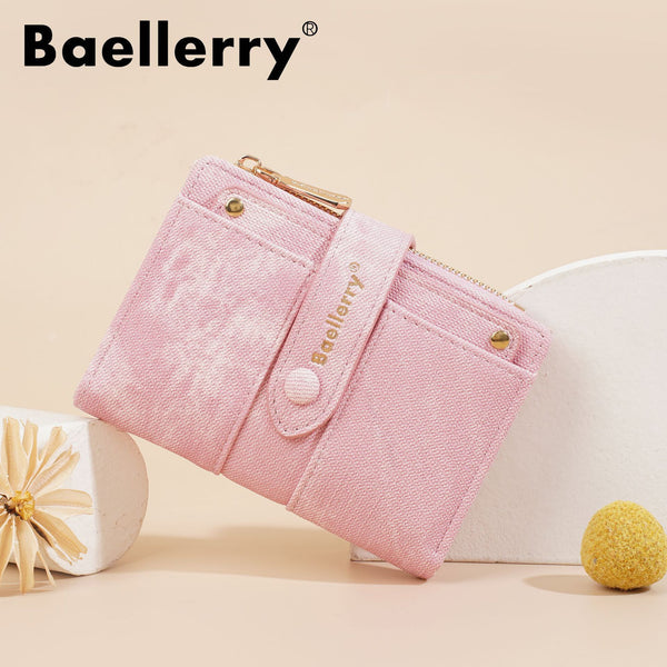 New canvas leather women's wallet women's high-end ins style student wallet card bag integrated small wallet women