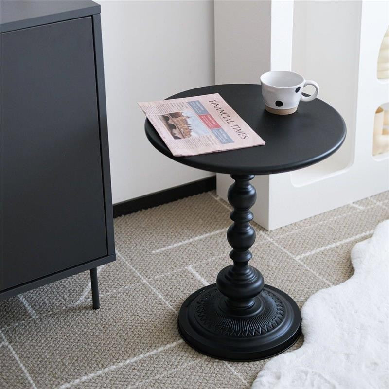 Scandinavian modern casual corner table living room for home coffee table iron bedside balcony retro round table sofa bedroom side cabinet