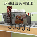Dorm bedside hanging basket storage rack - top bunk bed hanging organizer - dorm room no-drill storage solution