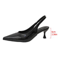2026new arrivalfrench pointed toe back hollow sandals women's patent leather stiletto heel flats multi-color easiest for matchelegantwork clothing high heels