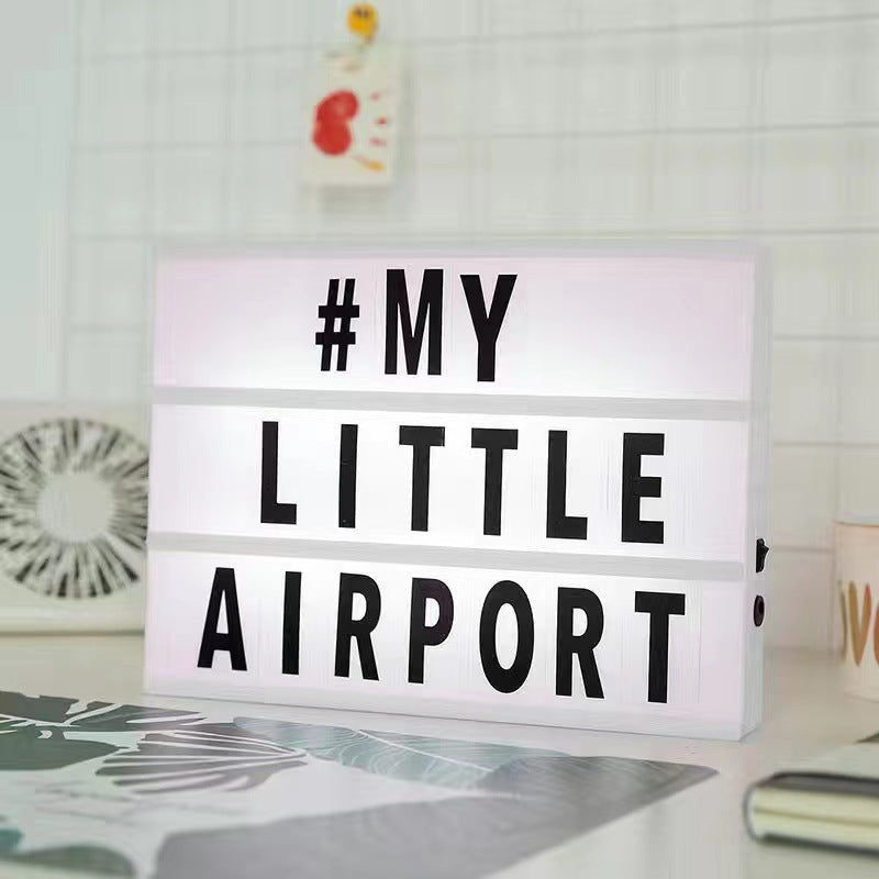 LED creative letter A4A5 light box girl room decoration lights photo props small ornament