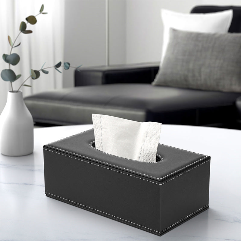 Creative Home Tissue Box Living Room Hotel Leather Carton Modern Simple Office Desktop Carton Wholesale