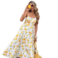 european and american cross-border new print camisole low-cut dress