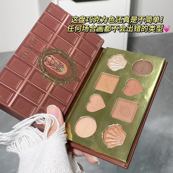 HERORANGE~ Soft and raw eight-color eyeshadow disc, gray powder, earth color, pearlescent matte, high-gloss trimming integrated disc