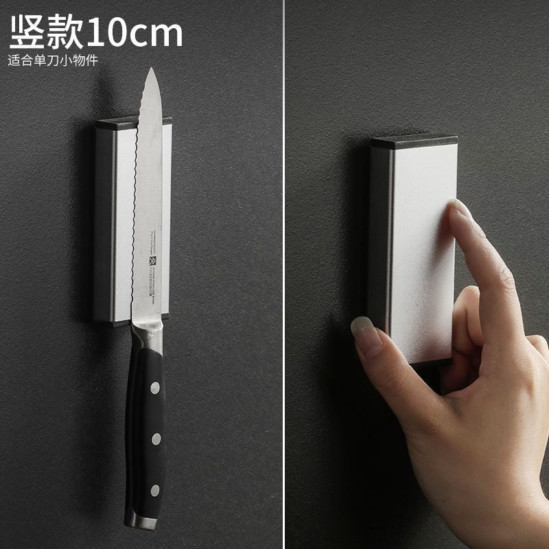 Stainless steel magnetic knife holder - no drilling required, magnetic knife rack, multifunctional kitchen wall mount, minimalist style