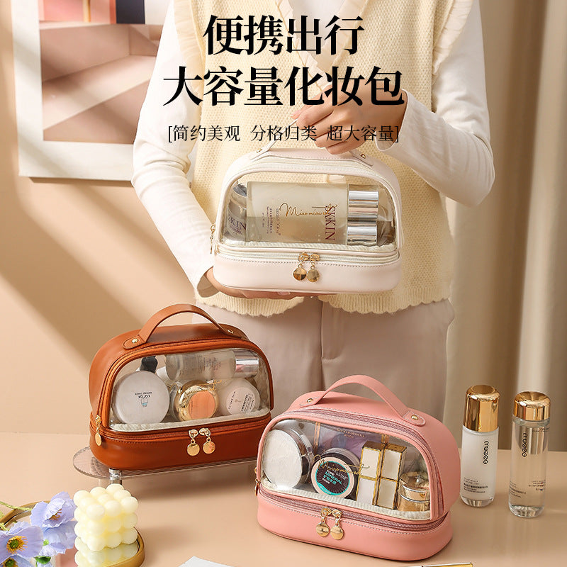 Wash storage bag Double-layer portable travel portable dry and wet separation wash bag Large capacity premium cosmetic bag