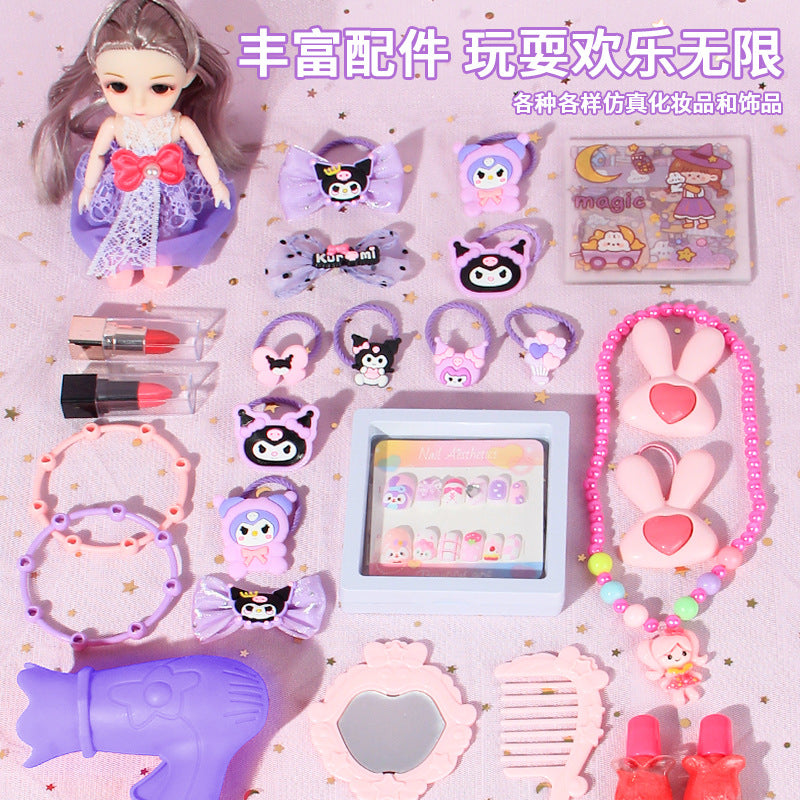Kuromi play house dressing table suitcase accessories suit toy girls princess luggage storage puzzle