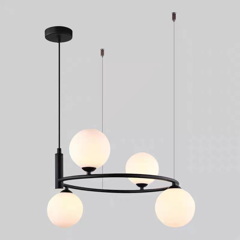 Stylish, simple and creative Nordic circular bedroom light New Chinese hotel showroom model room Home living room chandelier
