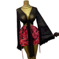 European and american cross-border women's fashion:  autumn new arrivals - sexy and elegant v-neck tie-up lightweight blouse, sheer slim-fit top
