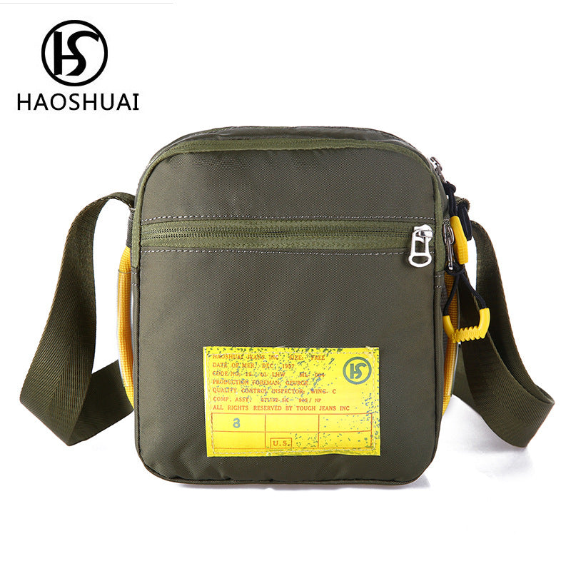 New trendy men's nylon shoulder bag messenger bag large capacity casual men's waterproof outdoor backpack men's bag