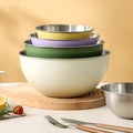 304 stainless steel colored kitchen sink bowl - ideal for washing vegetables, mixing dough, whisking eggs, salad, baking, and food preparation. straight-sided bowl