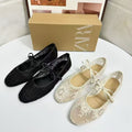 Za autumn new arrivals 2025: modern chinese style 3cm heel breathable lace hollow-out flats with bow detail – perfect for skirts and dresses