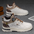 Boots men's high-top spring british style retromencasual leather shoes mid-top waterproofnon-slipworkwear boots