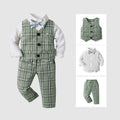 Kids suit suit british style one-year-old host piano dress suit boys long sleeves shirt vest three-piece set
