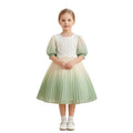 fashion style personalized girldress chiffon printinghalf length sleeve pleated skirtnew arrivalkids skirt