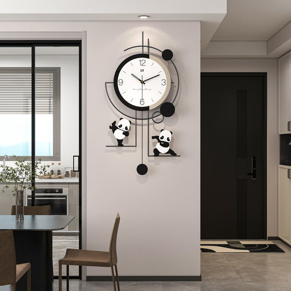 Wall clock, living room, modern simple household clock, high-end sense, creative ornament next to the dining table, clock hanging on the wall, no punching