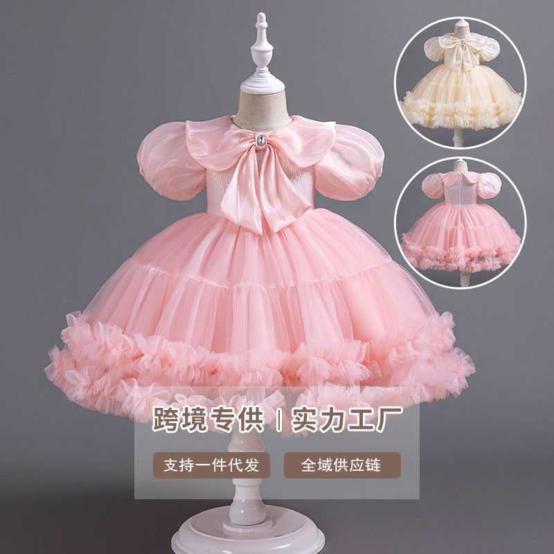 Yimingwei cake skirt girls' dress children's clothing korean girl runway performance costume kids princess tutu skirt