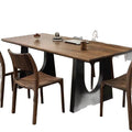 Solid wood dining table walnut color living room large desk workbench large board dining desk all-in-one conference office table