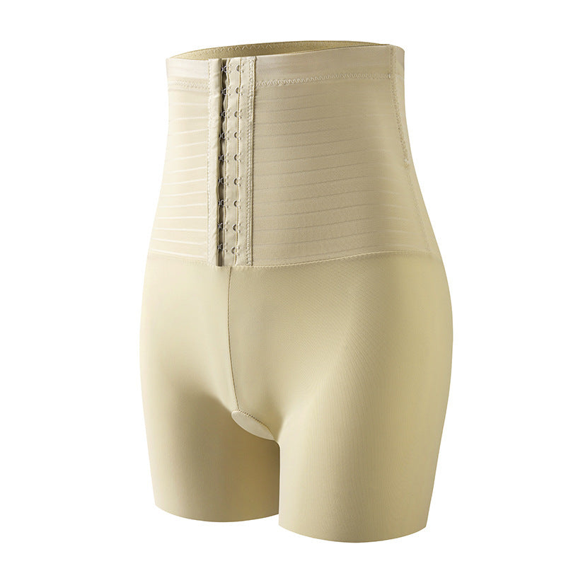 Cross-border explosive belly pants women's hip lift high waist belly tie waist boxer safety pants breasted adjustable body sculpting pants