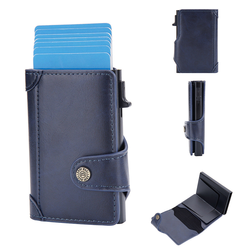 Baellerry's new men's card bag Cross-border RFID anti-magnetic side push card sleeve Aluminum box buckle card bag batch