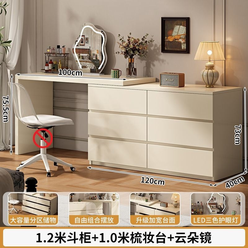 French cream style bedroom vanity table all-in-one chest of drawers dressing table bed end storage cabinet corner table small apartment with drawers