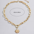 2025 amazon cross-border new solar pendant necklace paperclip chain chunky necklace fashion commute jewelry for women