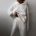cross-border e-commerce women's fashion: european and american summer new arrivals - solid color casual sporty hoodie and pants set